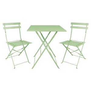 Folding square table Bolero light green 600 mm steel