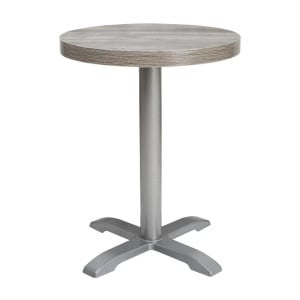 Mesa redonda de melamina gris de 600 mm - Bolero, resistente y elegante