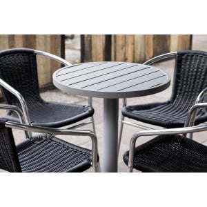 Plateau de Table Rond Aluminium Gris Clair 580mm Bolero - Style Moderne