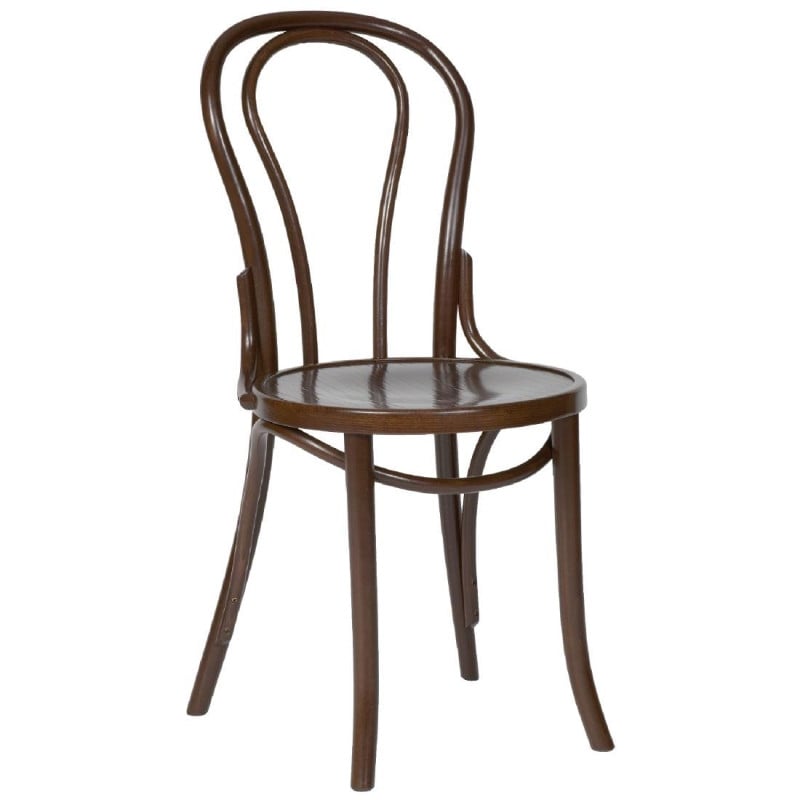 Sillas Bistró Madera Curvada Acabado Nogal. Encanto y Comodidad para Su Restaurante.