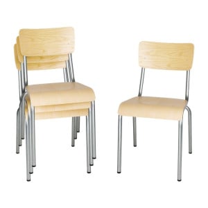 Silla de Madera Galvanizada - Lote de 4 Bolero