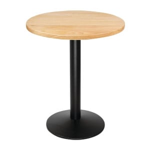 Mesa redonda de madera natural de 600 mm Bolero DY738 - Esencial para cocina profesional