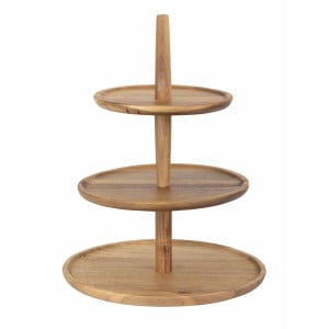 3-Level Acacia Wood Display Stand ø305x395 mm - Olympia