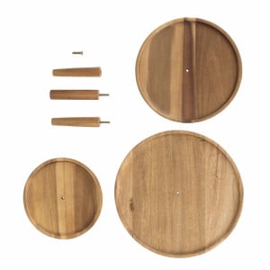 Expositor de 3 niveles de madera de acacia ø305x395 mm - Olympia