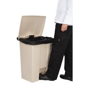 Contenedor con Pedal Beige 68 L Rubbermaid Step-On: Calidad y Práctica