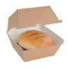 Pequeñas Cajas de Hamburguesa Compostables 112mm - Lote 150 Kraft Fiesta