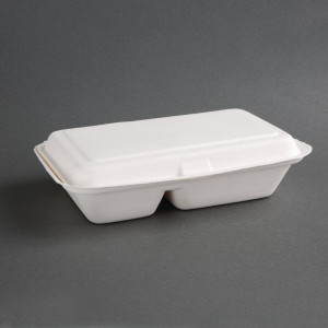 Cajas 2 Compartimentos de Bagazo Compostables 253 mm - Lote 200