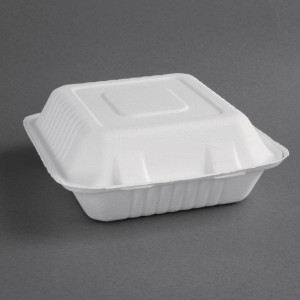 Cajas compostables Bagasse 223mm - Lote de 200, eco-responsables