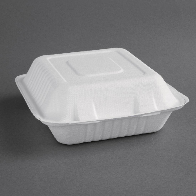 Cajas compostables Bagasse 223mm - Lote de 200, eco-responsables