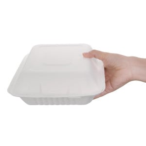 Cajas compostables Bagasse 223mm - Lote de 200, eco-responsables