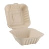 Cajas de hamburguesas compostables de bagazo natural de 152 mm - Lote de 500 - Ecología y practicidad en la cocina profesional