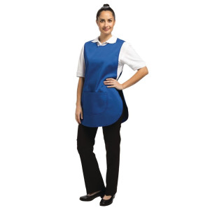 Delantal tipo sobrepelliz con bolsillo azul rey - Whites Chefs Clothing