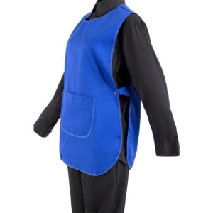 Delantal tipo sobrepelliz con bolsillo azul rey - Whites Chefs Clothing