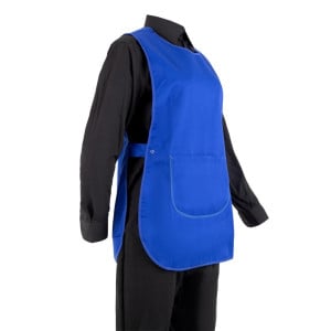 Delantal tipo sobrepelliz con bolsillo azul rey - Whites Chefs Clothing