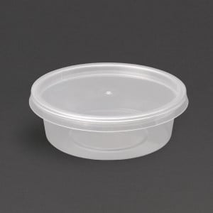 Recipientes para salsa aptos para microondas de 50 ml - Lote de 100: Prácticos y resistentes en plástico transparente