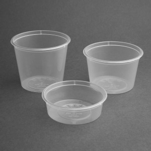 Microwavable Sauce Pots 50ml - Pack of 100: Practical and resistant in transparent plastic