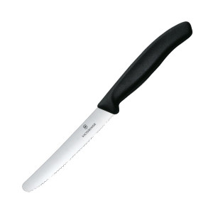 Cuchillo para Tomate Dentado Victorinox Negro 11 cm - ¡Precisión y Calidad Excepcionales!