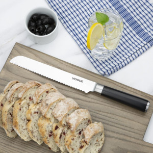 Cuchillo de pan de acero inoxidable de 200 mm Bistro Vogue: Corte preciso y cómodo