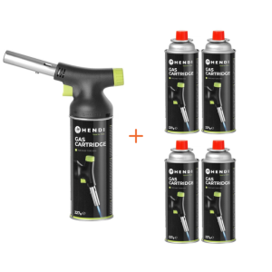 Pack Chalumeau de Cuisine Set Brûleur et Bombe et 4 Recargas de Gas - HENDI
