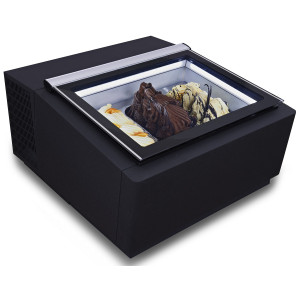 Vitrina de helados de sobremesa negra - Estática - 3 x 5 L - Lado del cliente - CombiSteel