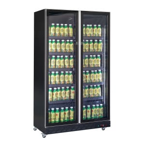 Vitrina refrigerada de bebidas de 2 puertas de cristal negro 758 L CombiSteel