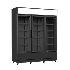 Vitrina refrigerada de bebidas de 3 puertas en negro 1065 L CombiSteel
