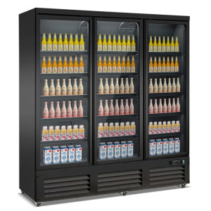 Vitrina de bebidas negra 1600 L - 3 puertas de vidrio CombiSteel