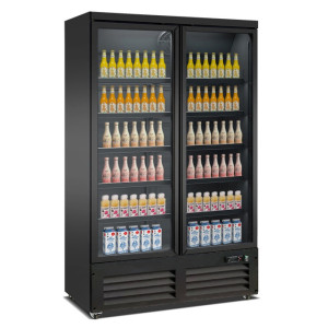 Vitrina de bebidas negra de 2 puertas - 1000 L CombiSteel
