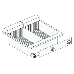 Freidora Eléctrica Empotrable Drop-In - 2 x 10 L - CombiSteel