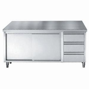 Mueble Inox Bajo GN 1/1 - 2 Puertas y 3 Cajones - L 2000 x P 700 mm - CombiSteel