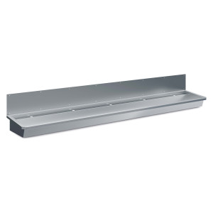 Fregadero de Acero Inoxidable con Protector contra Salpicaduras y Tapón de Drenaje - L 3000 x P 468 mm - CombiSteel