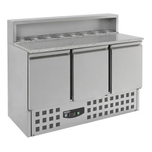 Mueble para Pizza Refrigerado de 3 Puertas - 8 Cubetas GN 1/6 - CombiSteel