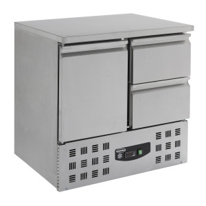 Mesa Refrigerada Positiva Compacta - 1 Puerta y 2 Cajones - 257 L - CombiSteel
