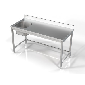 Plonge 1 Bac con Respaldo - L 1600 x P 700 mm - CombiSteel