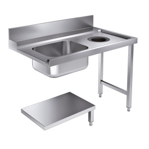 Mesa de Carga con Agujero para Desechos a la Derecha - L 1200 x P 750 mm - CombiSteel