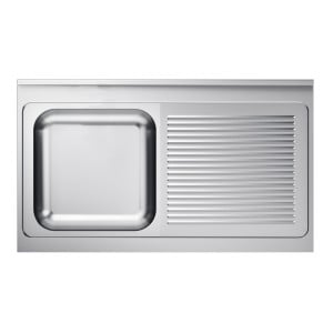 Fregadero 1 Cubeta y Escurridor a la Derecha con Respaldo - L 1200 x P 600 mm - CombiSteel