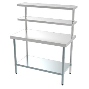 Mesa de Inox con 2 Estantes de Mesa - L 1200 x P 600 mm - CombiSteel