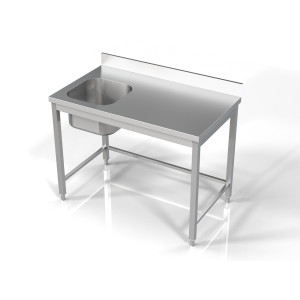 Plonge 1 Bac a la Izquierda con Respaldo - L 1200 x P 700 mm - CombiSteel