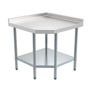 Mesa Angular Desmontable con Respaldo y Estante - L 900 x P 700 mm - CombiSteel