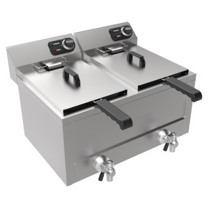 Freidora Eléctrica de Sobremesa - 2 x 8 L - 2 x 3000 W - CombiSteel