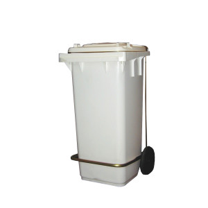 Cubo de Basura Blanco con Pedal - 240 L