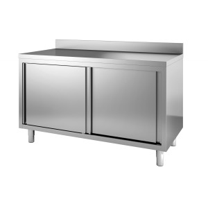 Mueble Inox Bajo con 2 Puertas con Backsplash - L 1400 x P 700 mm - CombiSteel