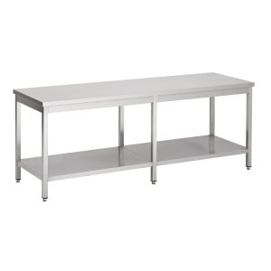 Mesa de Inox con Estante - L 2400 x P 700 mm - CombiSteel