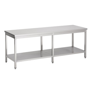 Table Inox avec Etagère - L 2400 x P 700 mm - CombiSteel