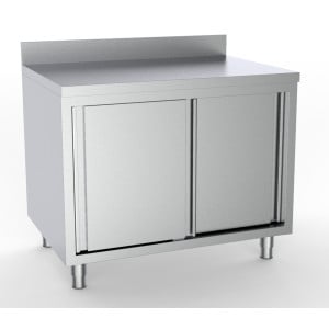Mueble Inox Bajo con 2 Puertas y Respaldo - L 2000 x P 600 mm - CombiSteel