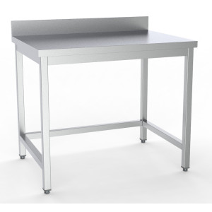Mesa de acero inoxidable con respaldo - L 1600 x P 600 mm - CombiSteel