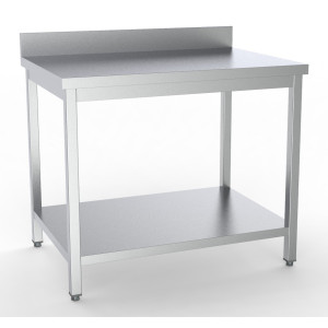 Table Inox avec Dosseret et Etagère - L 800 x P 600 mm - CombiSteel