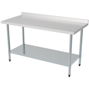 Table Inox avec Dosseret et Etagère - L 1600 x P 700 mm - CombiSteel