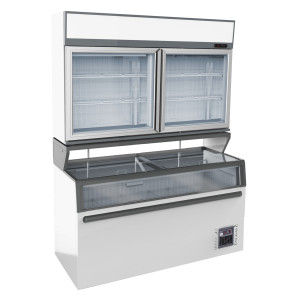 Vitrina Mural y Aparador de Supermercado Blanco - 948 L - CombiSteel