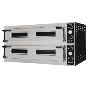 Horno para Pizza de 2 Cámaras - 2 x 6 Pizzas - 400 V - CombiSteel